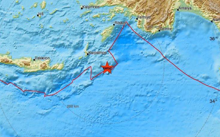 Σεισμός κοντά στην Κάρπαθο
