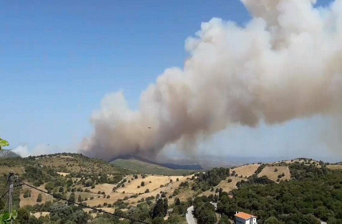 Μεγάλη πυρκαγιά από κεραυνό στην Ανδρίτσαινα
