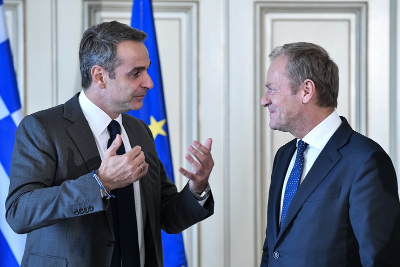 Τουρκική προκλητικότητα, Brexit και διεύρυνση της ΕΕ στη συνάντηση Μητσοτάκη-Τουσκ