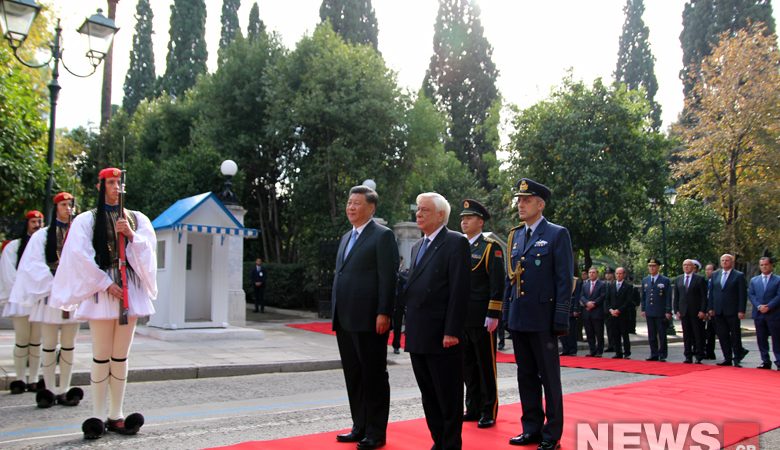 Η άφιξη του Κινέζου προέδρου Σι Τζινπίνγκ στο Προεδρικό Μέγαρο