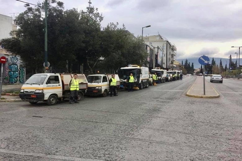 Μεγάλη επιχείρηση καθαριότητας σε γειτονιές της Αθήνας