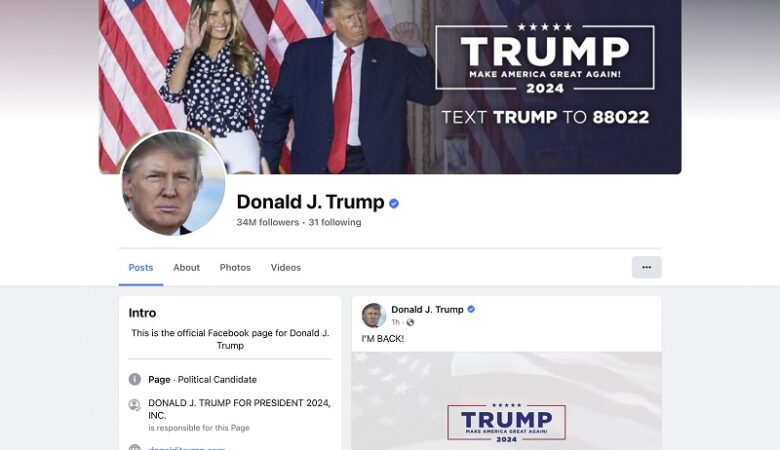 O Ντόναλντ Τραμπ επέστρεψε σε Facebook και YouTube ύστερα από διετή αποκλεισμό
