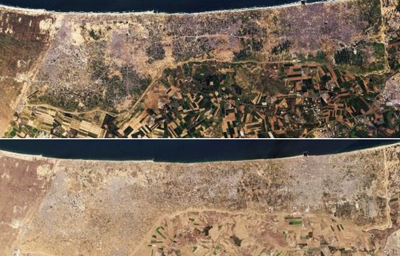 Σοκ με τις δορυφορικές φωτογραφίες της Γάζας: Το 30% της Λωρίδας έχει καταστραφεί από τον πόλεμο