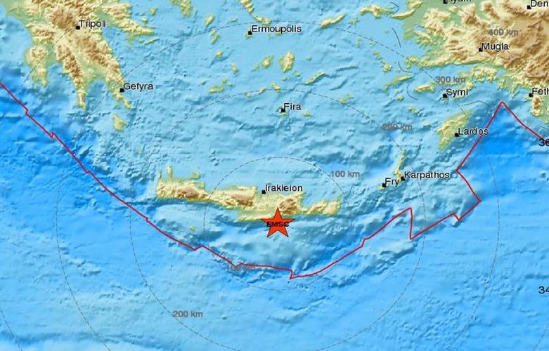 Ισχυρός σεισμός 5,4 Ρίχτερ νότια της Κρήτης