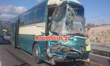 Σφοδρή σύγκρουση λεωφορείου ΚΤΕΛ με φορτηγό