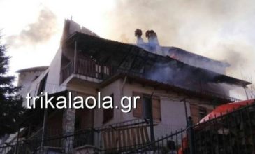 Πυρκαγια κατέστρεψε ολοσχερώς διόροφη κατοικία στην Καλαμπάκα