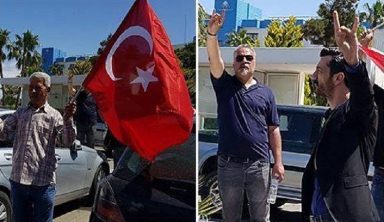Με τουρκικές σημαίες υποδέχθηκαν στην Αμμόχωστο ομάδα ευρωβουλευτών