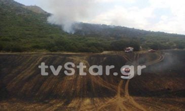 Φωτιά κοντά σε στρατόπεδο με καύσιμα στη Βοιωτία