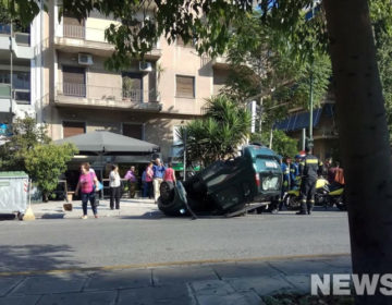 Αυτοκίνητο τούμπαρε στη Μιχαλακοπούλου κοντά στο Χίλτον
