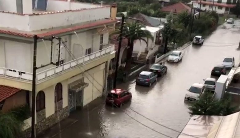 Ζημιές εξαιτίας της καταρρακτώδους βροχής σε Καβάλα και Ξάνθη