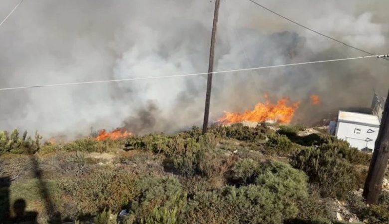 Ισχυροί άνεμοι δυσκολεύουν τους πυροσβέστες σε φωτιά στην Ηλεία