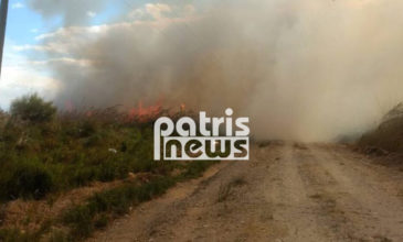 Πληροφορίες ότι η φωτιά στην Ηλεία καίει σπίτια