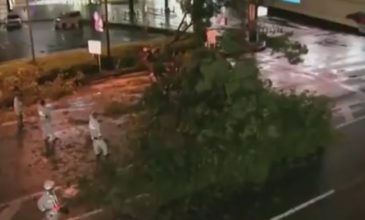 Εικόνες «Ζορμπά» στην Ιαπωνία από τον τυφώνα Trami