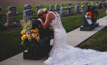 Συγκλονίζει η νύφη που θρηνεί στο μνήμα του συντρόφου της
