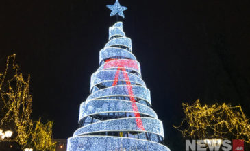 Φωταγωγήθηκε το χριστουγεννιάτικο δέντρο της Αθήνας