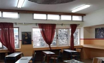 Έπεσε το ταβάνι του σχολείου στα κεφάλια των μαθητών στη Χαλκιδική