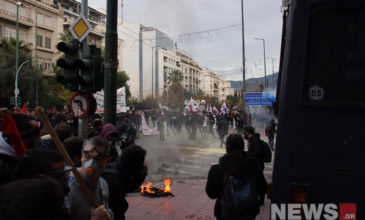 «Βροχή» χημικών κατά διαδηλωτών στην Ηρώδου Αττικού