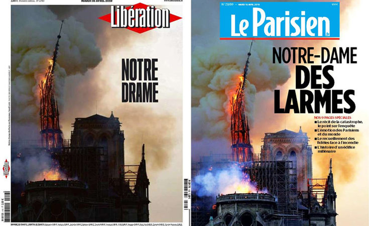 Συγκλονισμένος ο γαλλικός Τύπος για την καταστροφή στην Παναγία των Παρισίων