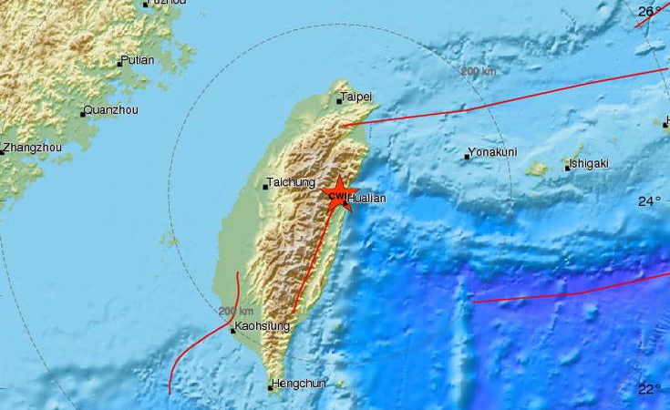 Ισχυρός σεισμός στην Ταιβάν