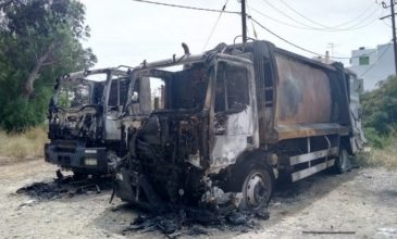 Άγνωστοι έκαψαν δύο απορριμματοφόρα στην Τήνο τη βραδιά των εκλογών