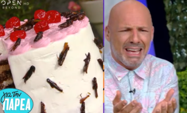 Νίκος Μουτσινάς: Έφαγε τούρτα με καραμελωμένες ακρίδες on air