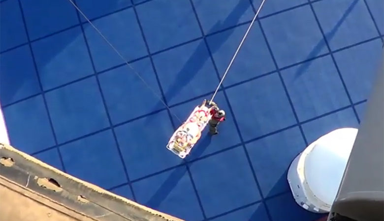 Βίντεο από αεροδιακομιδή ασθενούς από ελικόπτερο Super Puma