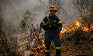 Πυρκαγιά στο πεδίο βολής στις Γούβες Ηρακλείου στην Κρήτη