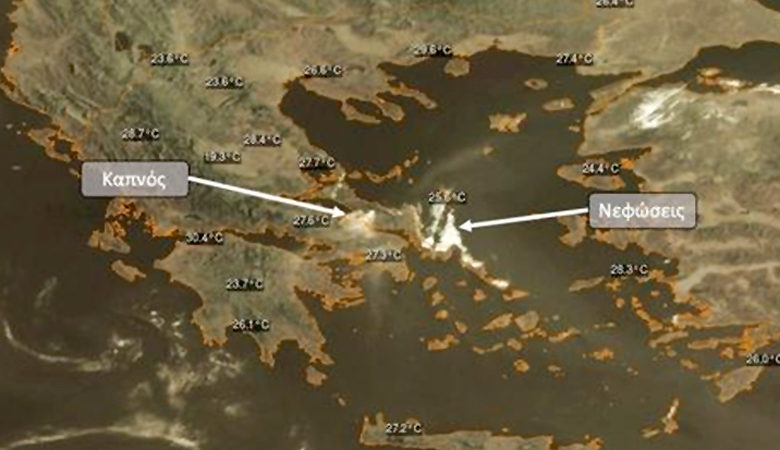 Η δορυφορική εικόνα της πυρκαγιάς στην Εύβοια