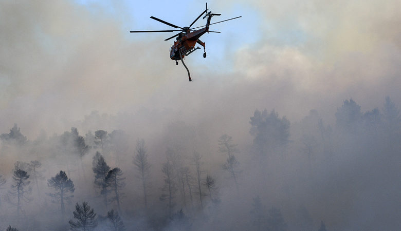 Η φωτιά στην Εύβοια όπως την κατέγραψε drone της Πυροσβεστικής