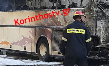 Λεωφορείο άρπαξε φωτιά εν κινήσει στην Εθνική οδό Πρέβεζας – Ηγουμενίτσας