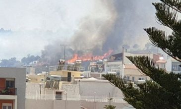 Φωτιά στο Ρέθυμνο κοντά σε σπίτια