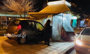Αυτοκίνητο εκτός ελέγχου κατέληξε σε περίπτερο