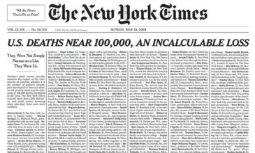 Ανατριχιαστικό πρωτοσέλιδο των New York Times: Δεν ήταν απλώς ονόματα, ήταν εμείς