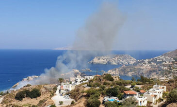 Φωτιά κοντά σε ξενοδοχειακές μονάδες στην Αγία Πελαγία Ηρακλείου