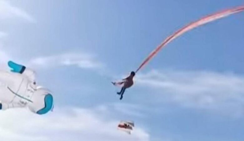 Σοκαριστικό βίντεο: Κοριτσάκι μπλέχτηκε σε χαρταετό και εκτοξεύθηκε στον αέρα