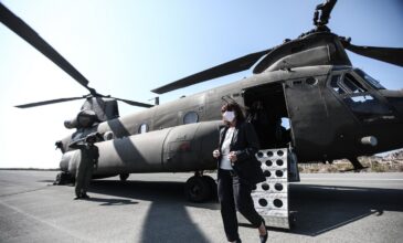 Με στρατιωτικό ελικόπτερο Σινούκ στο Καστελόριζο η Πρόεδρος της Δημοκρατίας