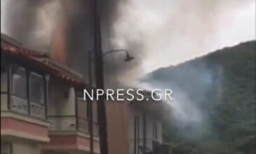 Φωτιά σε σπίτι στη Ναύπακτο από κεραυνό – Πλημμύρες στην ορεινή Ναυπακτία