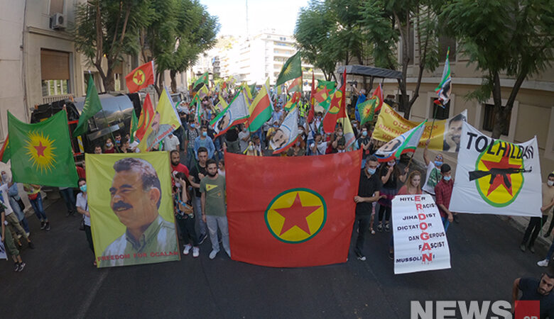 Πορεία Κούρδων προς την τουρκική πρεσβεία στην Αθήνα