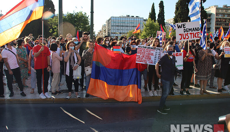 Συγκέντρωση Αρμενίων στην Αθήνα για τα γεγονότα στο Ναγκόρνο Καραμπάχ