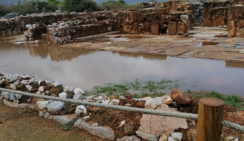  Πλημμύρισε ο αρχαιολογικός χώρος στα Μάλια