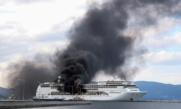 Κέρκυρα: Υπό μερικό έλεγχο τέθηκε η φωτιά σε κρουαζιερόπλοιο