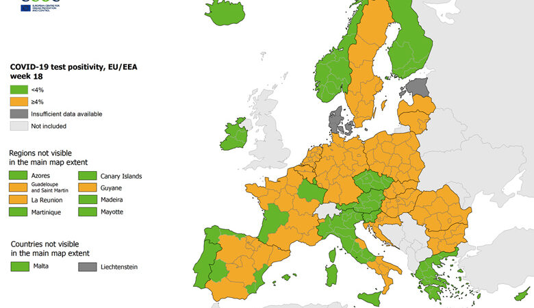 ECDC: Στο «πράσινο» παραμένει η Ελλάδα στον δείκτη θετικότητας