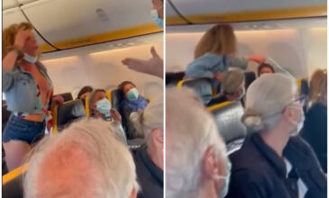 Χαμός σε πτήση της Ryanair: Μαλλιοτραβήγματα και φτυσίματα από Ιταλίδα που δεν έβαζε μάσκα