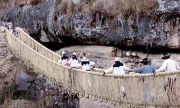 Εθελοντές υφαίνουν κρεμαστή γέφυρα 5 αιώνων των Ίνκας – Δείτε το βίντεο