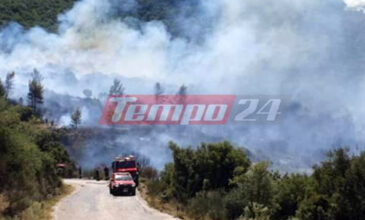 Μεγάλη φωτιά κοντά στην Πάτρα: Καίγονται σπίτια και εκκενώνονται οικισμοί