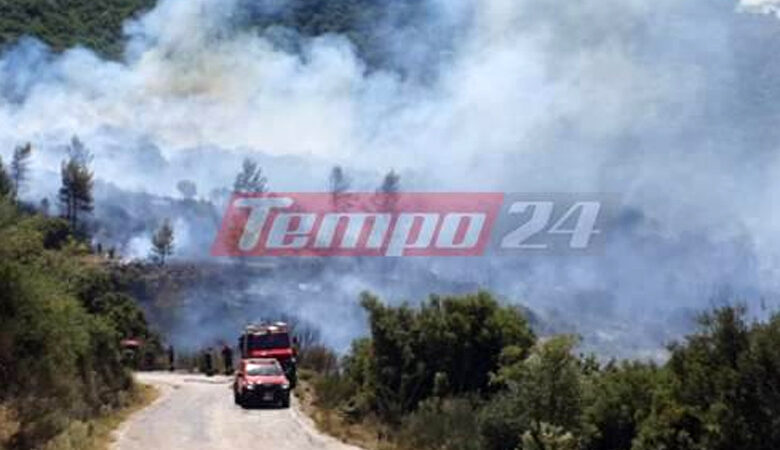 Μεγάλη φωτιά κοντά στην Πάτρα: Καίγονται σπίτια και εκκενώνονται οικισμοί