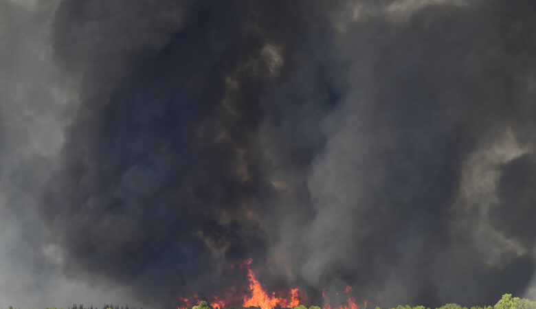 Μεγάλη φωτιά στη Βαρυμπόμπη: Μήνυμα από το 112 για εκκένωση Θρακομακεδόνων και Βαρυμπόμπης προς Αχαρνές