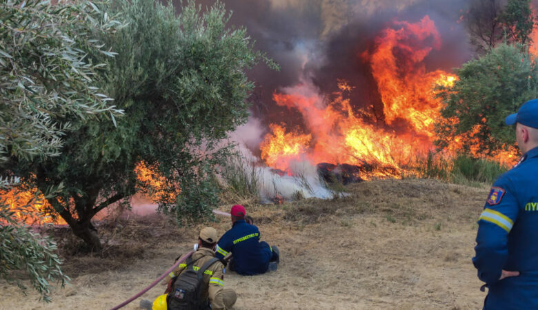 Ζάκυνθος: Μεγάλη πυρκαγιά στο χωριό Κορίθι – Πνέουν θυελλώδεις άνεμοι