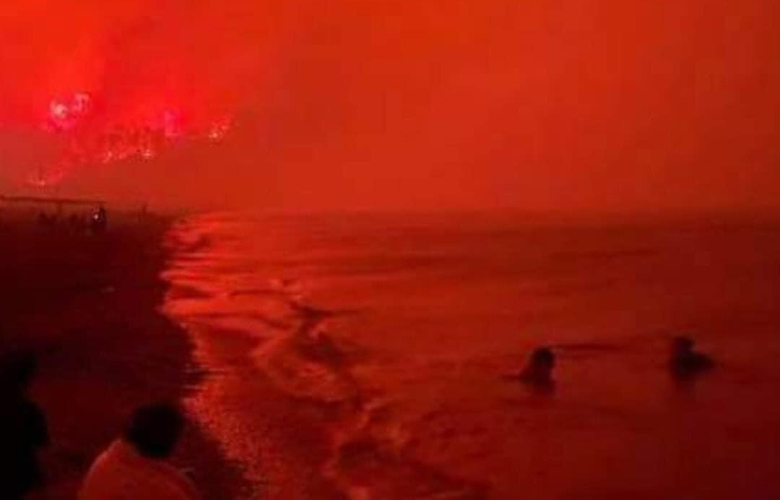 Φωτιά στην Εύβοια: Κόλαση η παραλία της Αγίας Άννας – Εικόνες που σοκάρουν