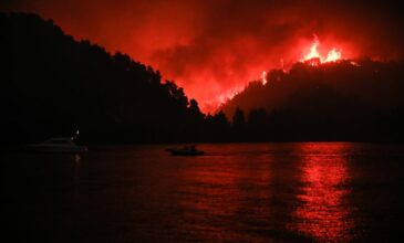 Φωτιά στην Εύβοια: Καίγονται σπίτια στη Λίμνη